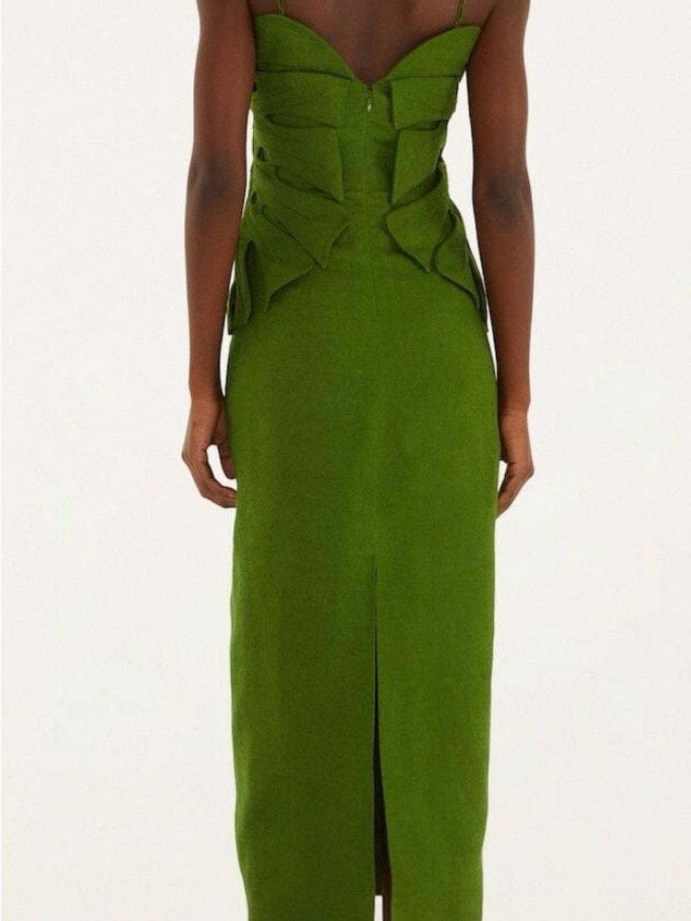 FARM Rio Olive Green Leaf-Appliqué Midi Dress - Picture 2 of 5